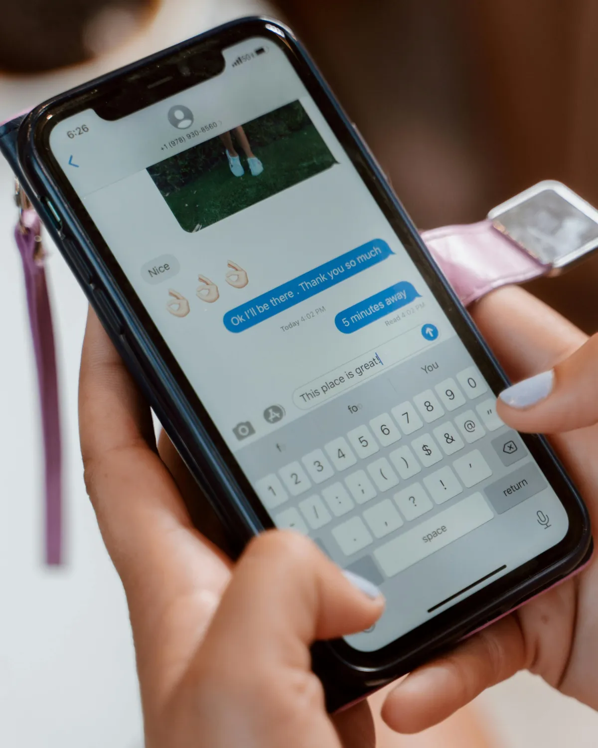"Mobile device displaying Rhode Island AI's voice and text assistant chatbot."​