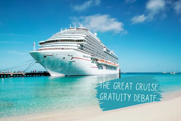 Large cruise ship on beautiful blue sea