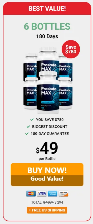 Prostate Max 6 bottle pack