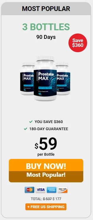 Prostate Max 3 bottle pack price