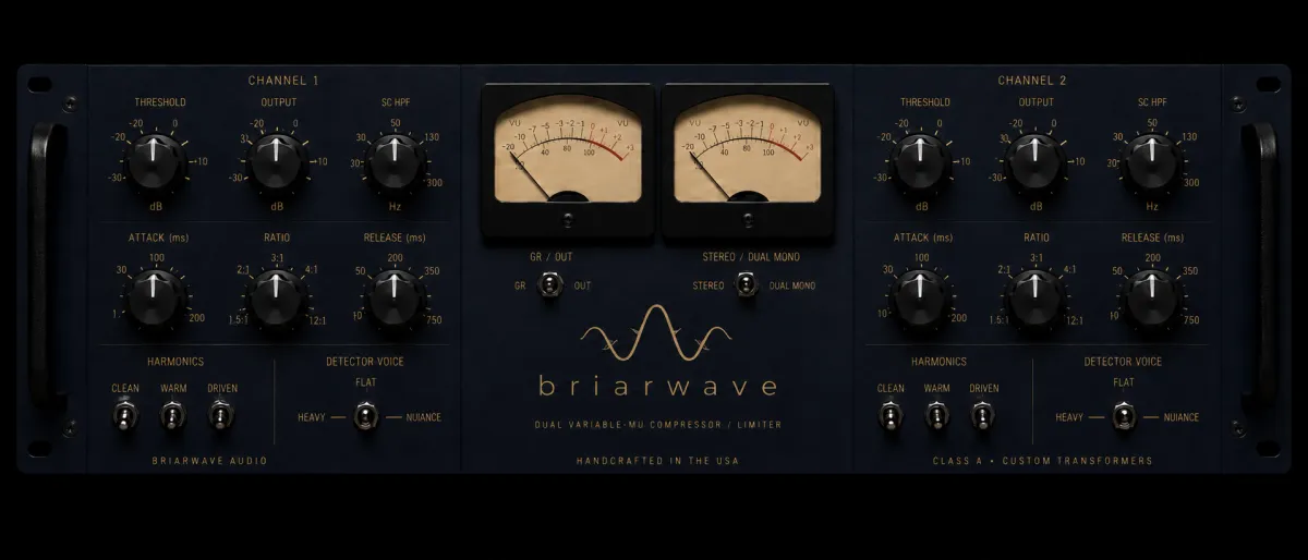 Vintage studio hardware, dimly lit with glowing amber tubes and dials