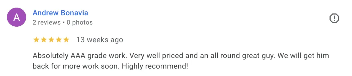 5 star google review screenshot 19
