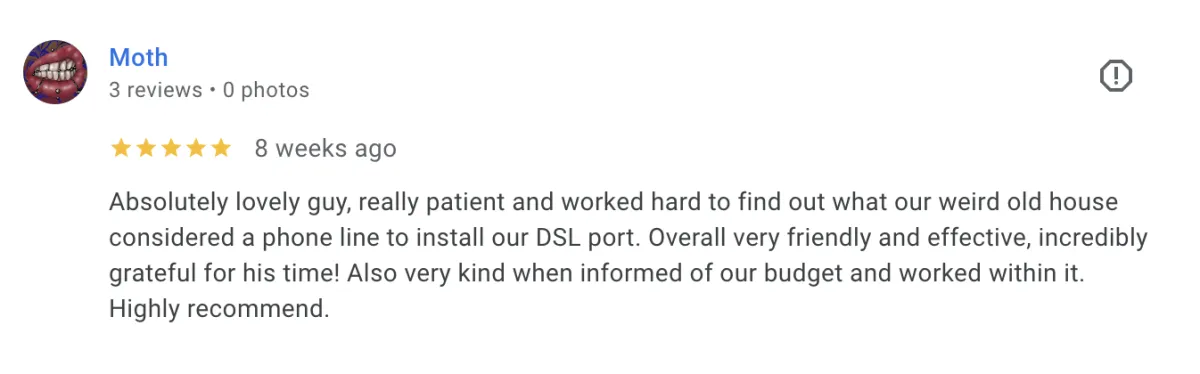 5 star google review screenshot 4