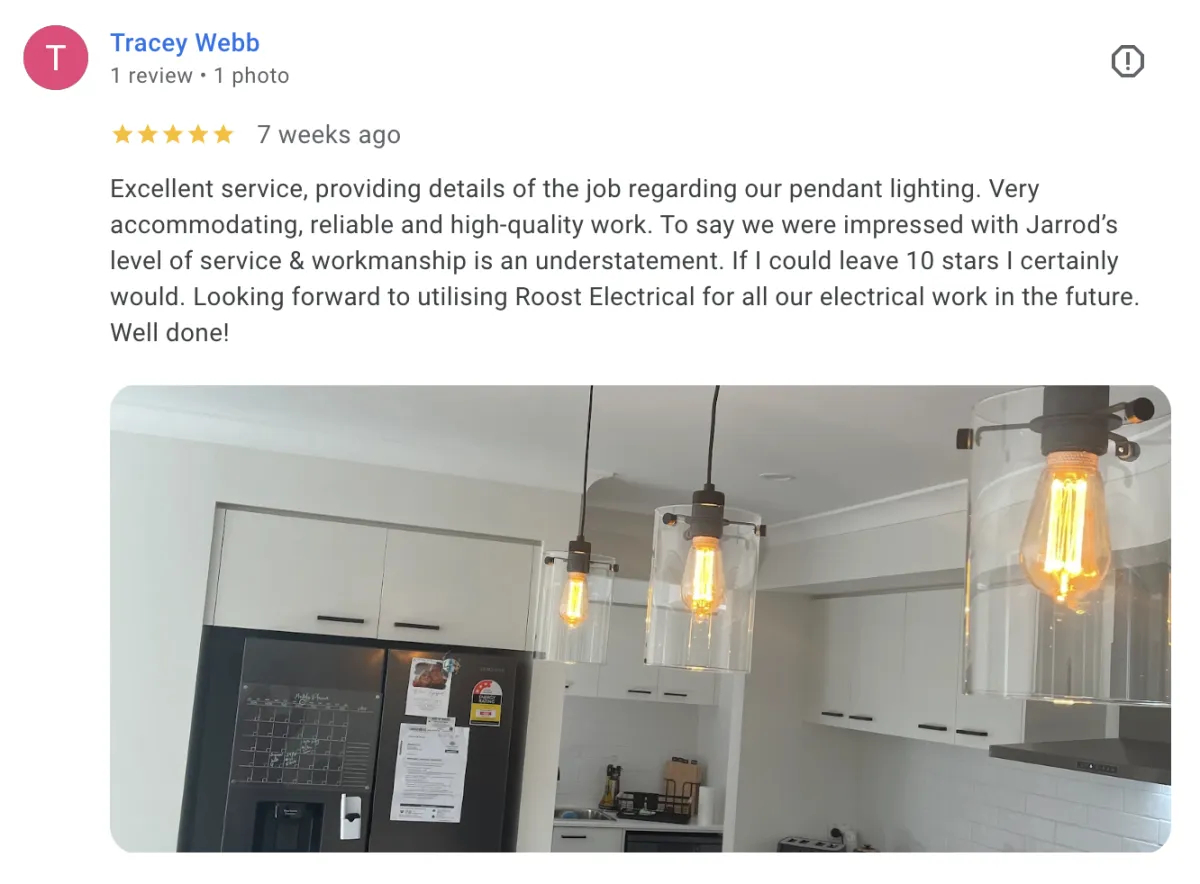 5 star google review screenshot 2