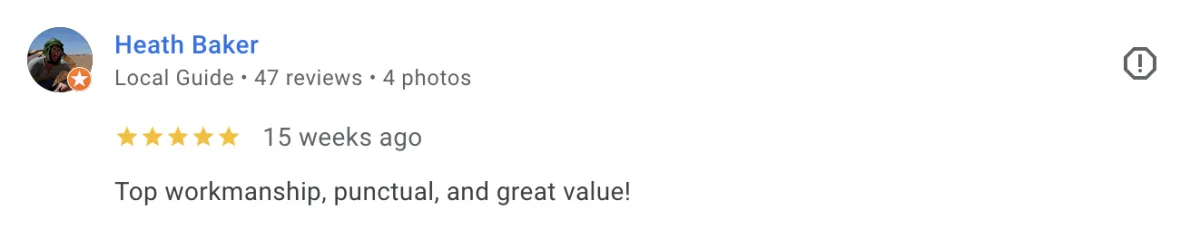 5 star google review screenshot 6