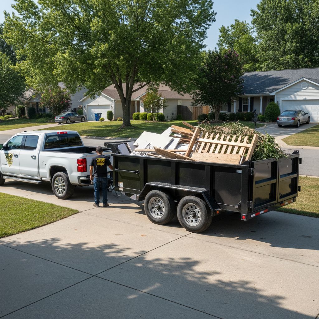 truck and trailer serving new kent with debris removal service