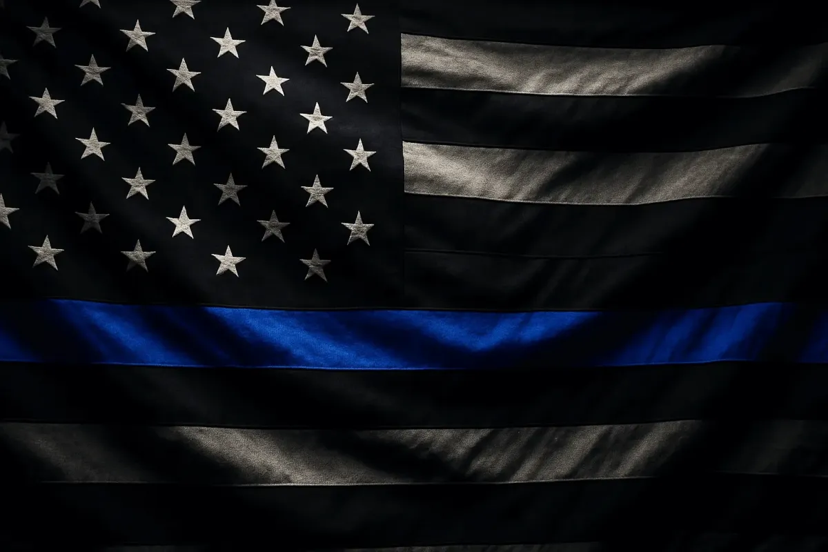 Thin Blue Line American flag symbolizing Blue Line Insulation’s values of service, integrity, and community in Panama City