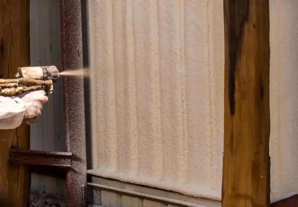 Fire-resistant intumescent coating applied to metal wall in Panama City FL by Blue Line Insulation