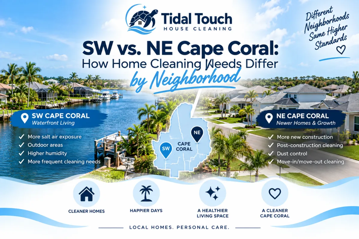 Home cleaning needs in Southwest and Northeast Cape Coral neighborhoods
