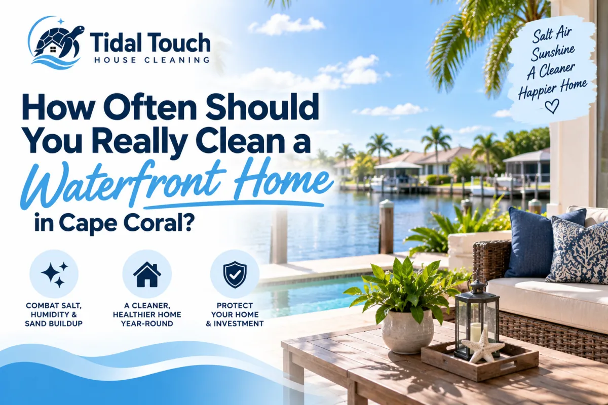 Waterfront home cleaning in Cape Coral for salt air humidity and sand buildup