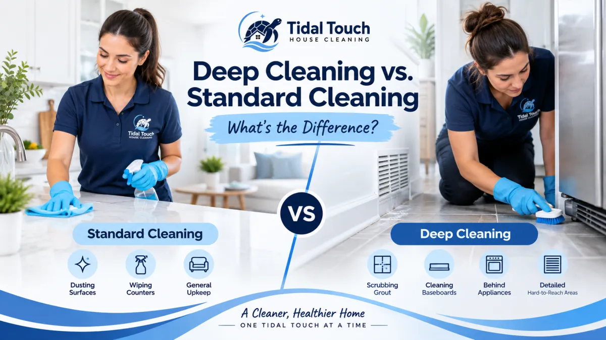 Deep cleaning vs standard cleaning for Cape Coral homes by Tidal Touch House Cleaning