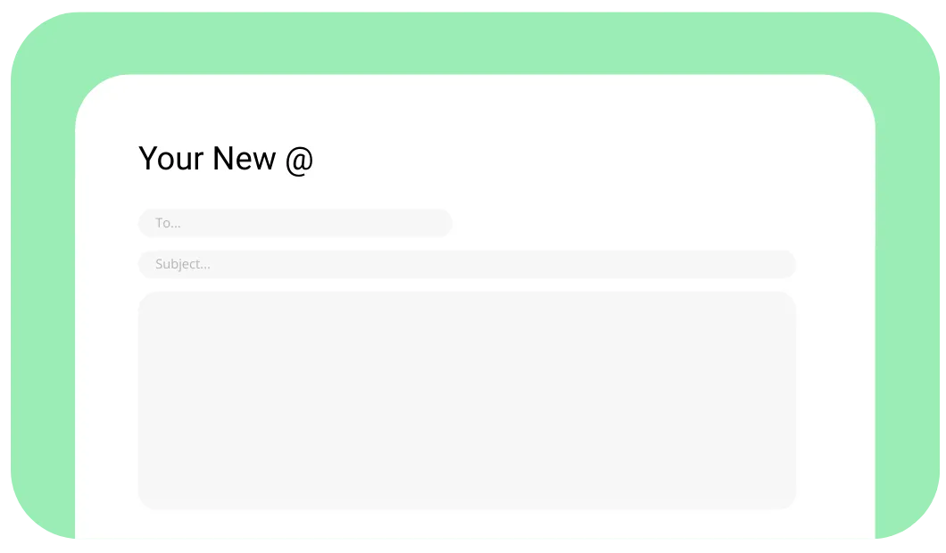 Simple graphic with green outline of business email set up
