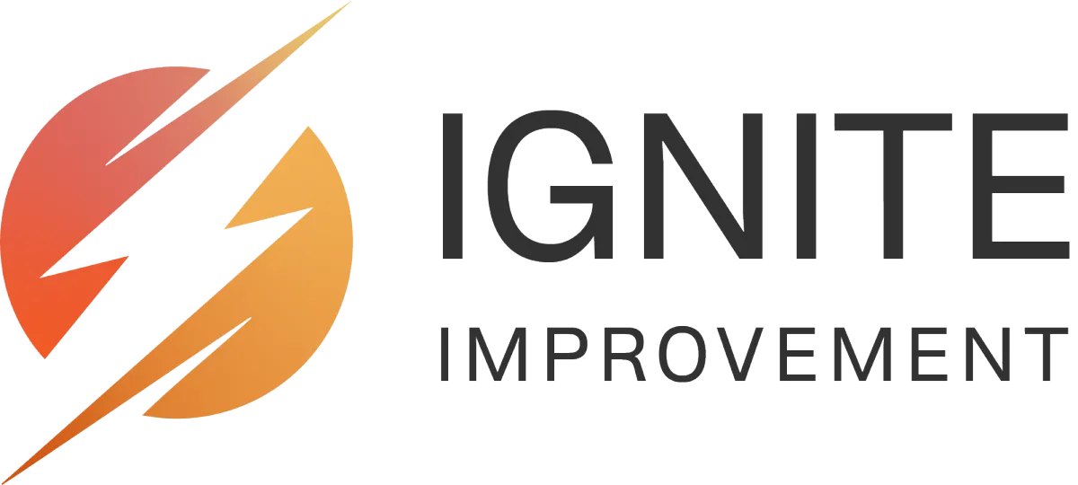 Lighting bolt logo in a dark to light orange gradient. The company name displayed to the right of the logo.