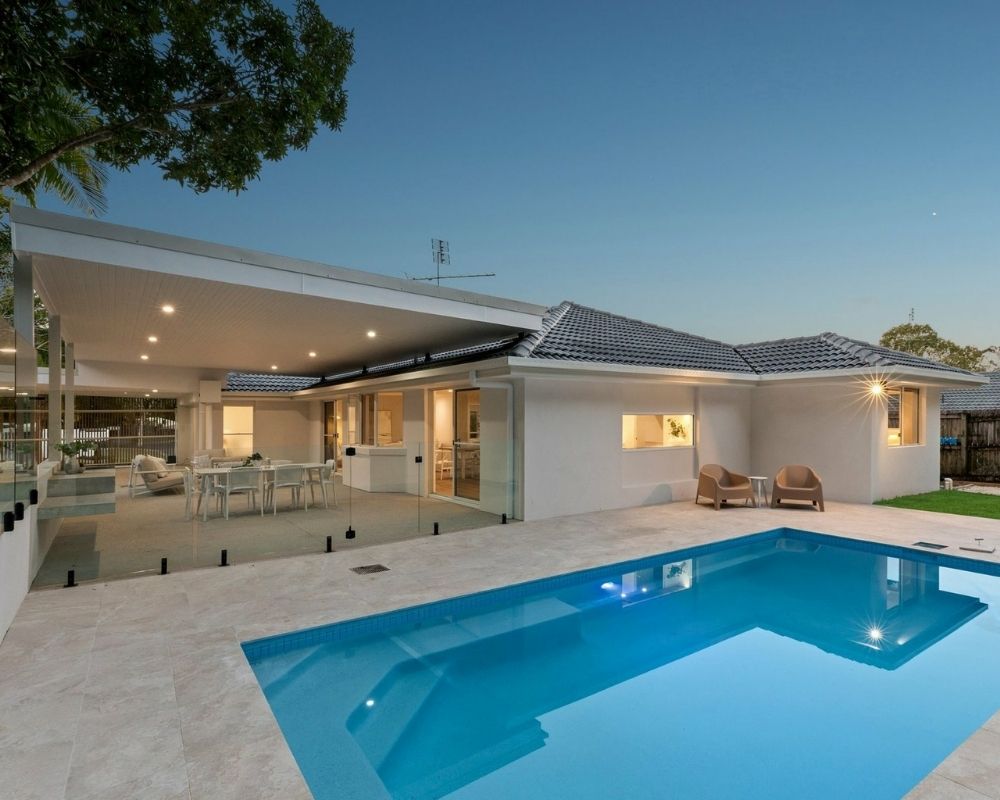 Buderim home extension creating a larger family home with outdoor entertaining area and pool