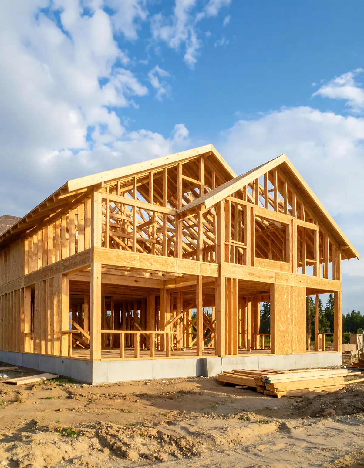 Parker Built Construction logo featuring a house outline design with the tagline “Built by Belief” below the company name.