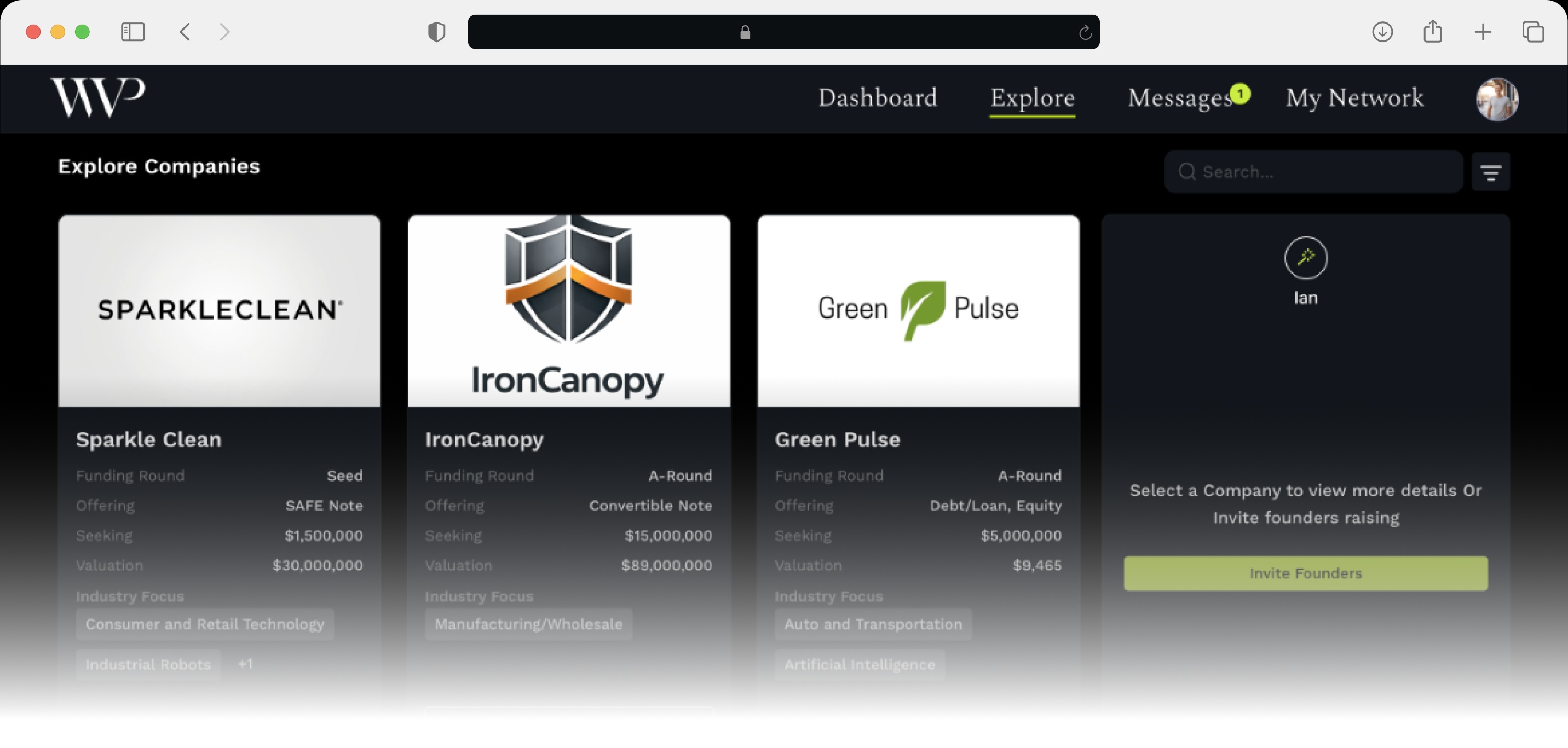 Image showing a list of companies raising capital