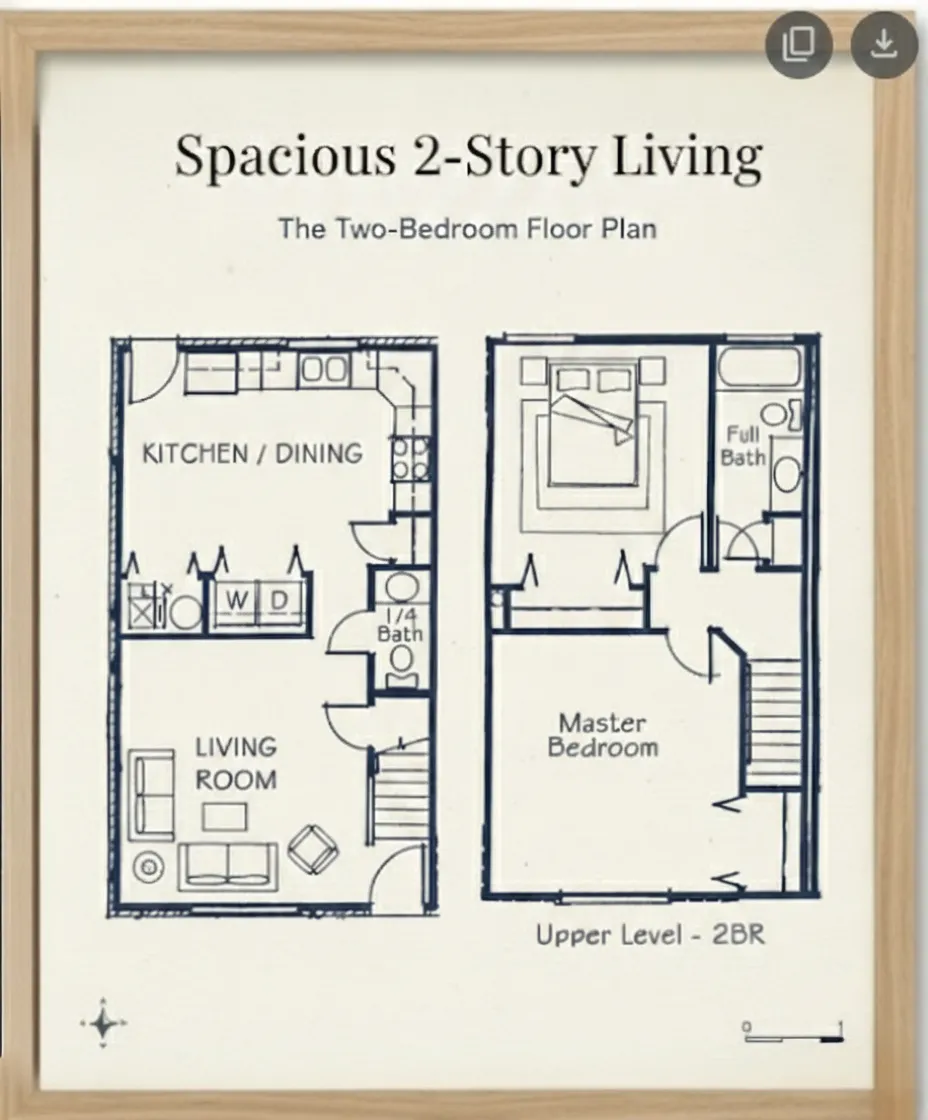Spacious 2-Bedroom Townhouse Floor Plan - Mountain View at Conway Townhomes (1,100 sq. ft.)
