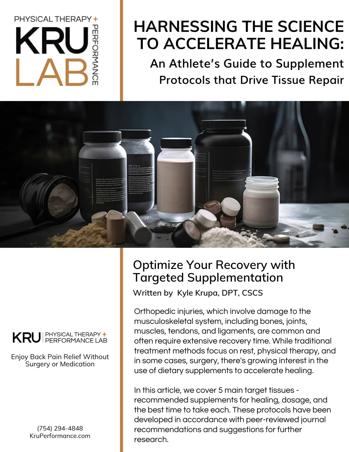 Supplement Guide - KRU PT + Performance Lab