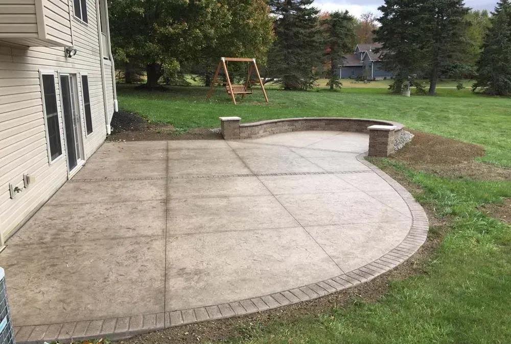 round stamped concrete patio