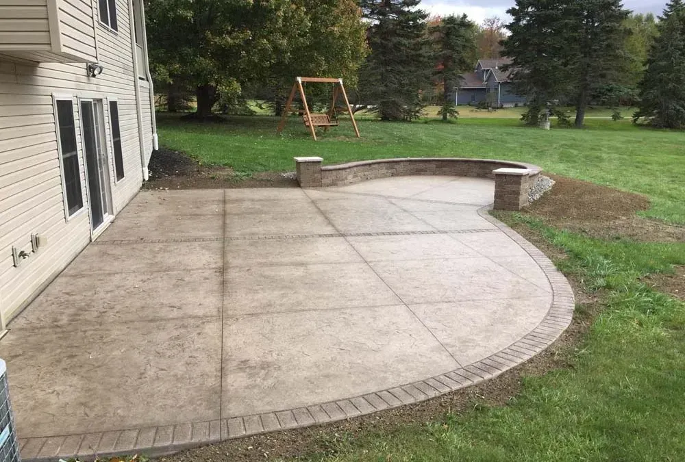 gray stamped concrete patio