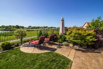 gray stamped concrete patio