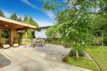 finished concrete with pergola