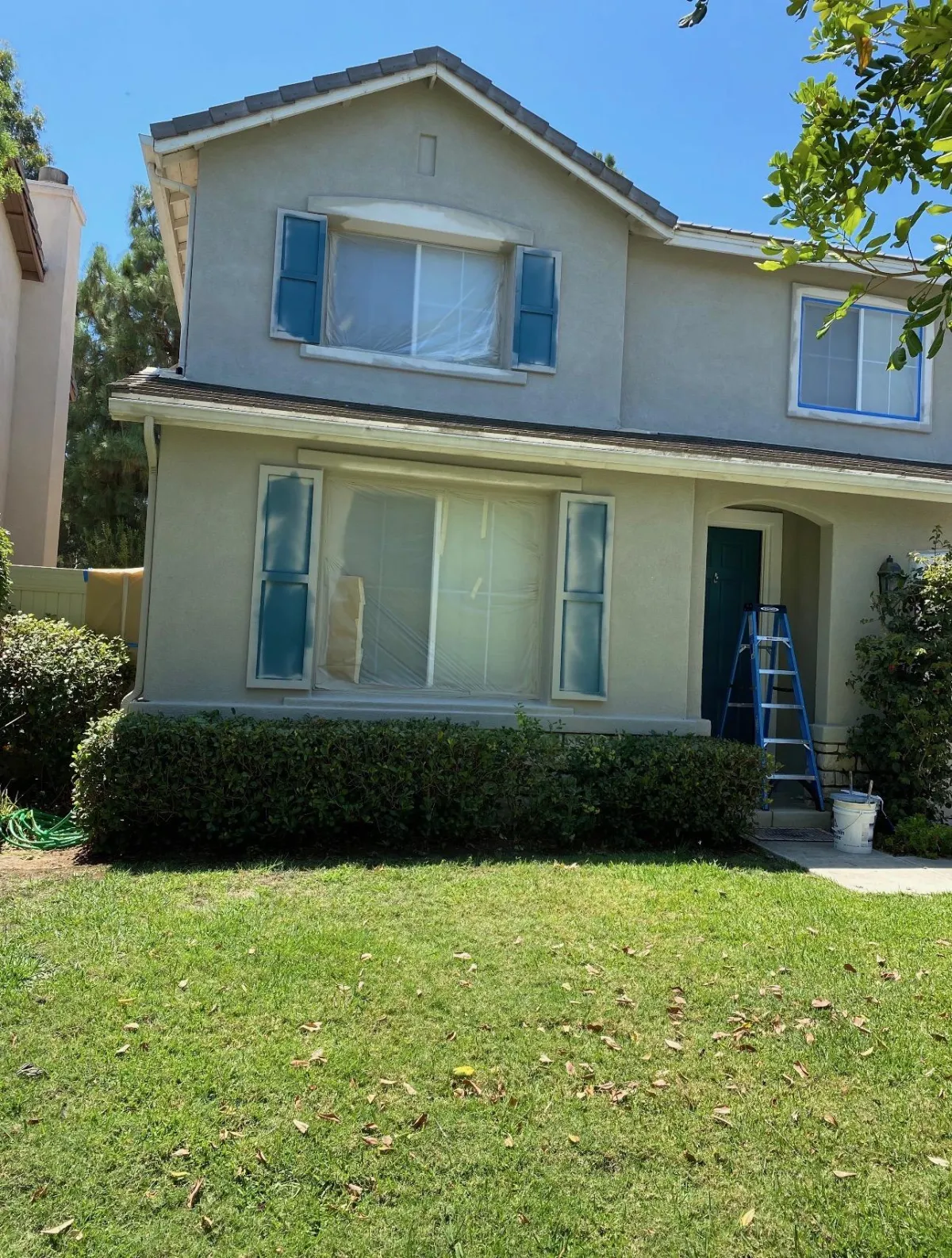 Freshly painted modern living room in soft neutral colors