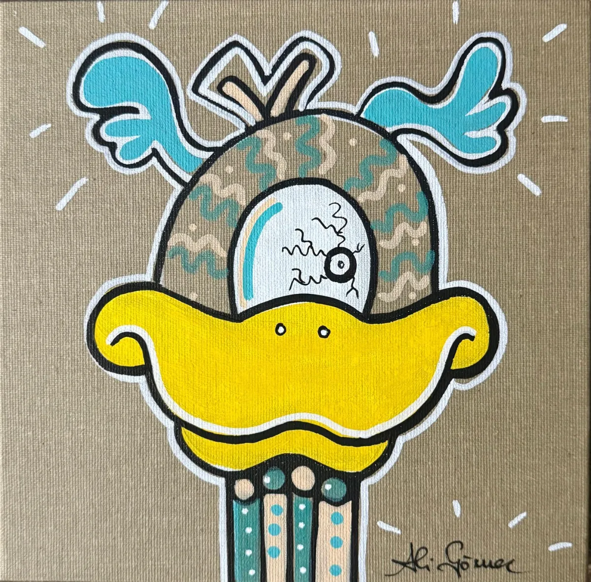 Nizzioth of the Desert Wall-Bust von Winton Afrić – detailreich modellierter Dinosaurier-/Drachenkopf mit gelb-brauner Schuppenstruktur und Zähnen vor schwarzem Hintergrund als hochwertige Collectible-Skulptur.