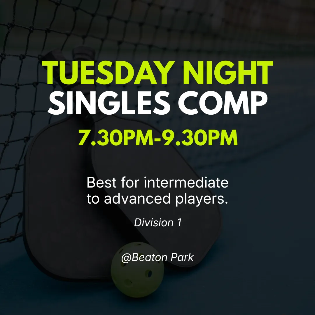 graphic showing south coast pickleball competition times