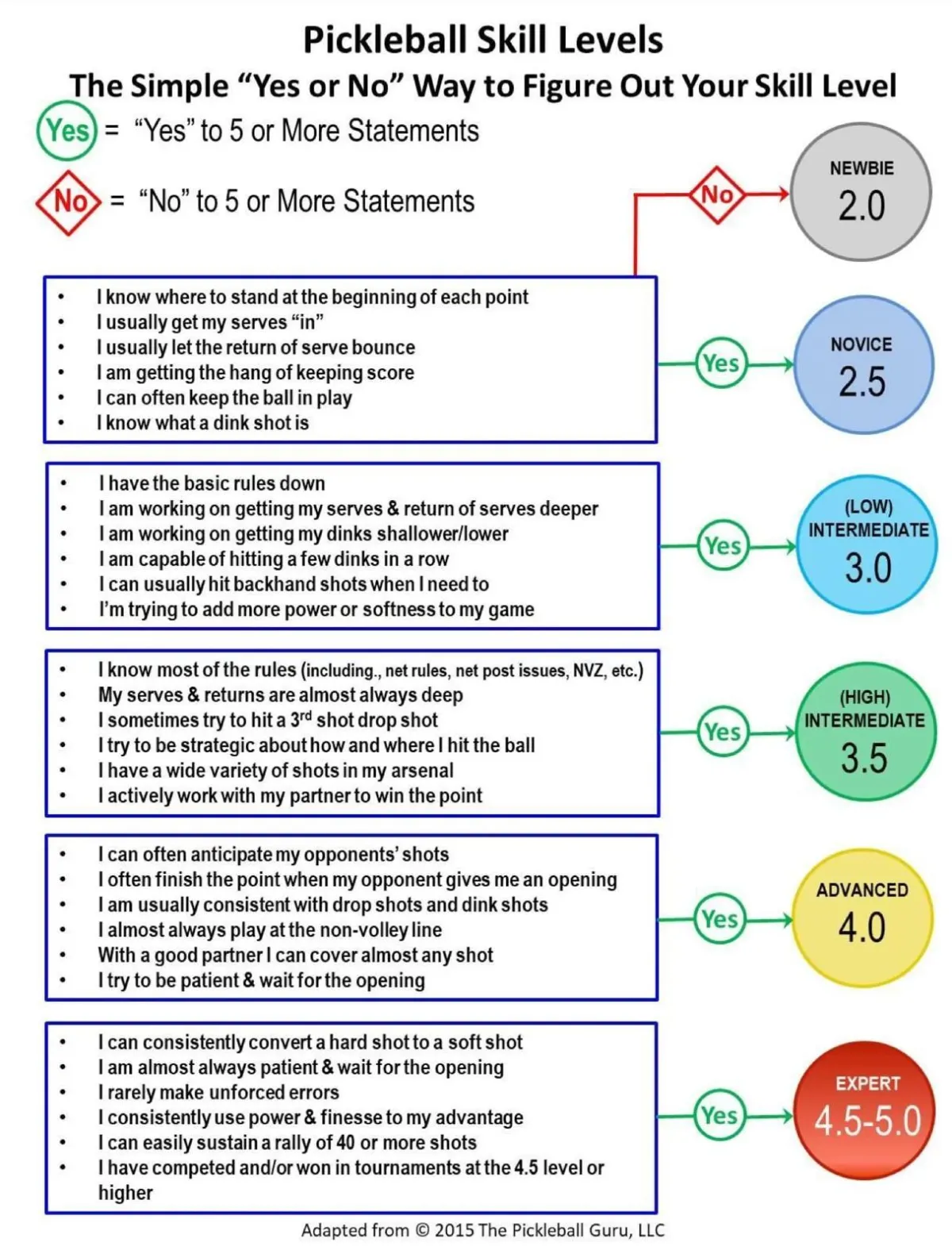 guide for singles divisions pickleball ratings