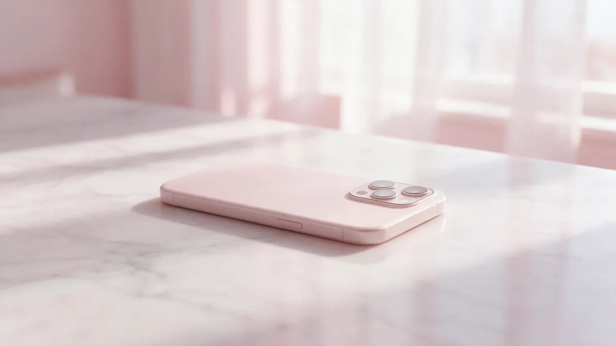 Téléphone posé face contre une table en marbre avec lumière rose douce — comment savoir si un évitant a des sentiments
