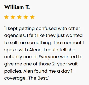 testimonial quote from William T