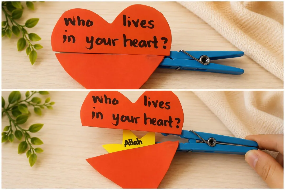 Who Lives in Your Heart? Surah Dahr Heart reveal craft