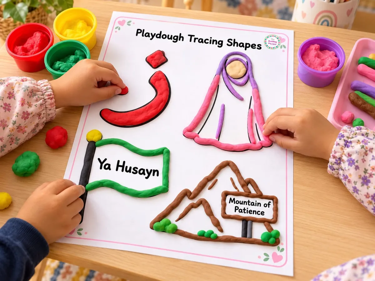 Lady Zainab Playdough Tracing Shapes Activity