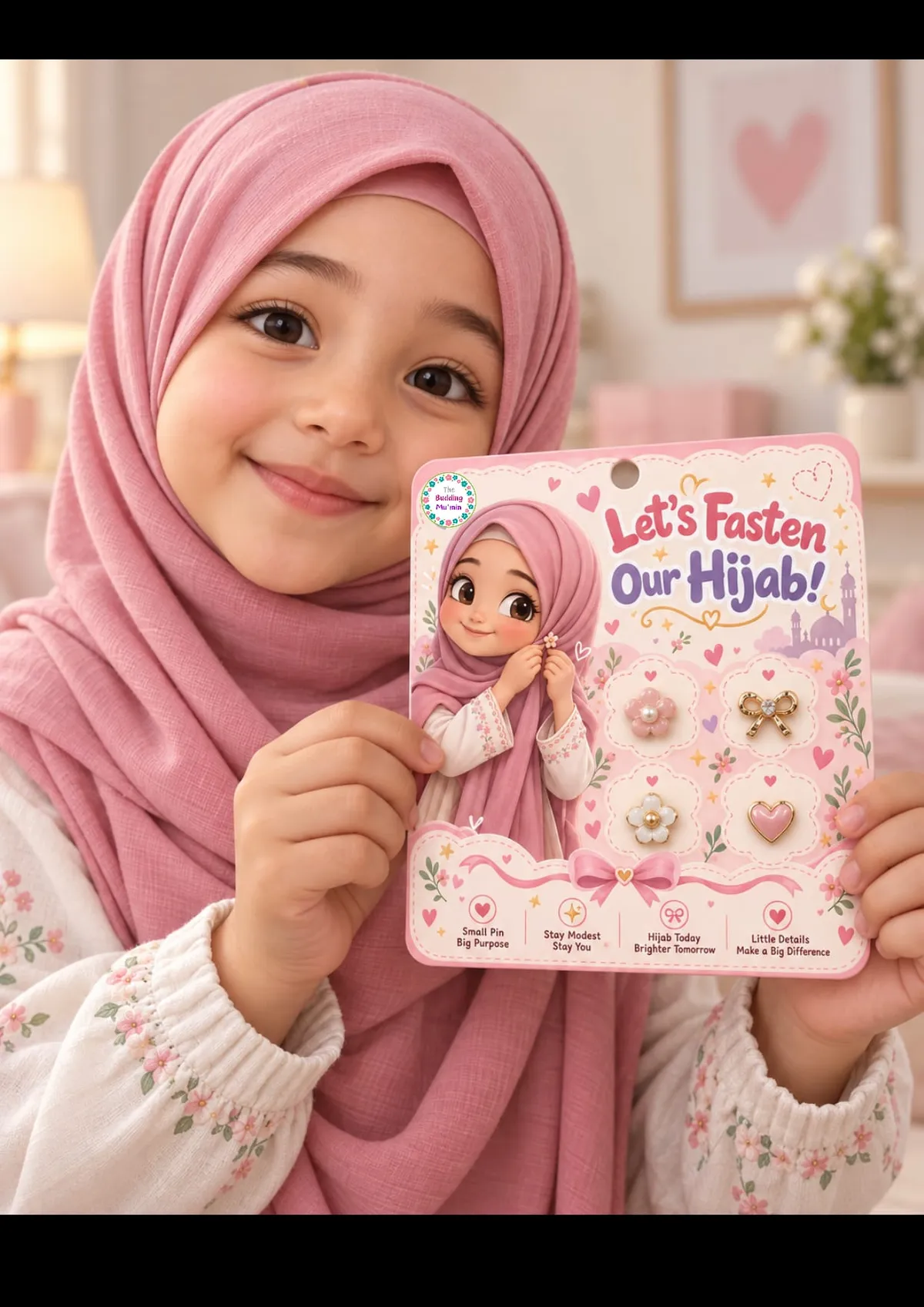Let's Fasten Our Hijab! Hijab Pin Card