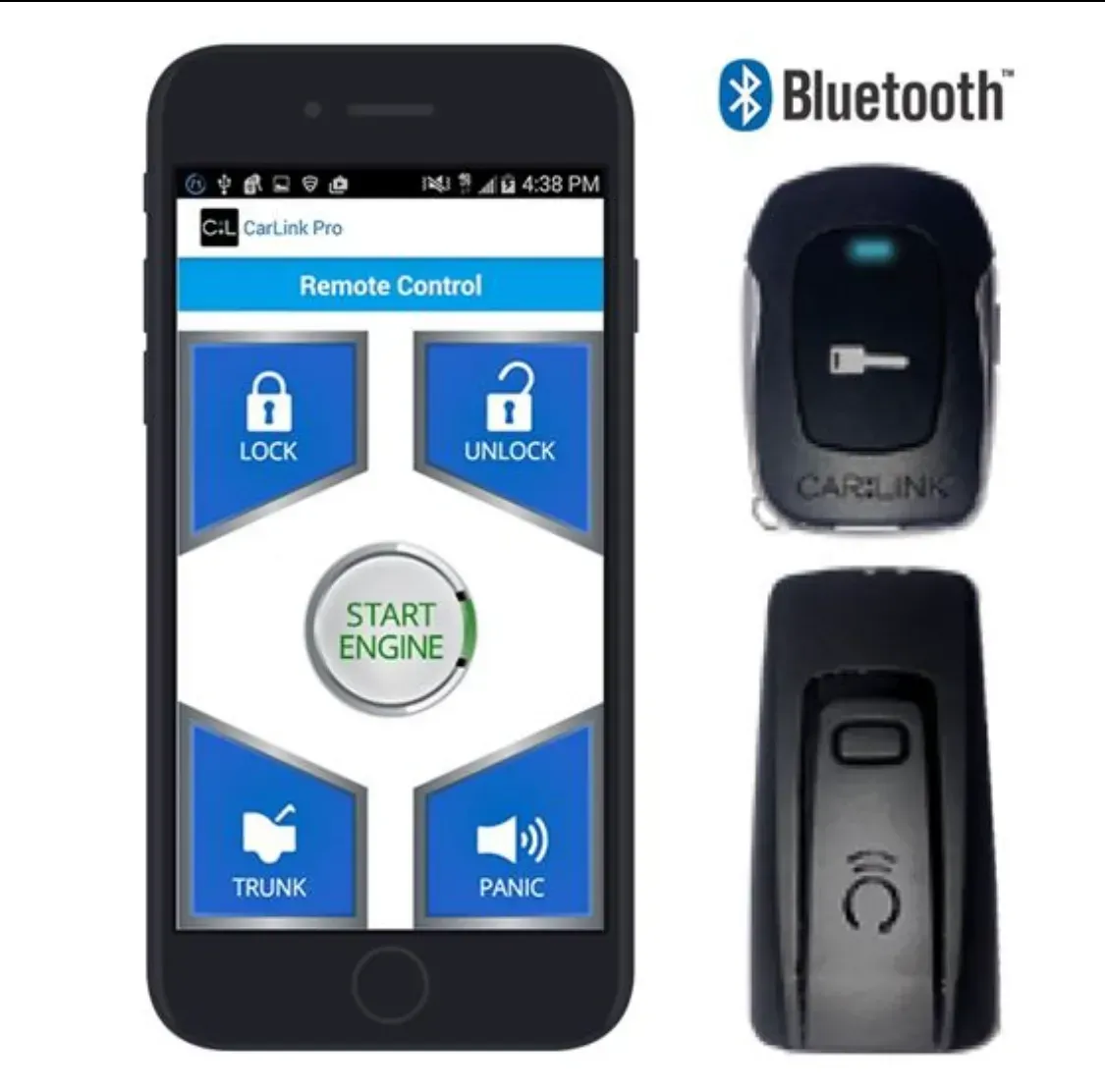 a smart phone featuring a security application for car
