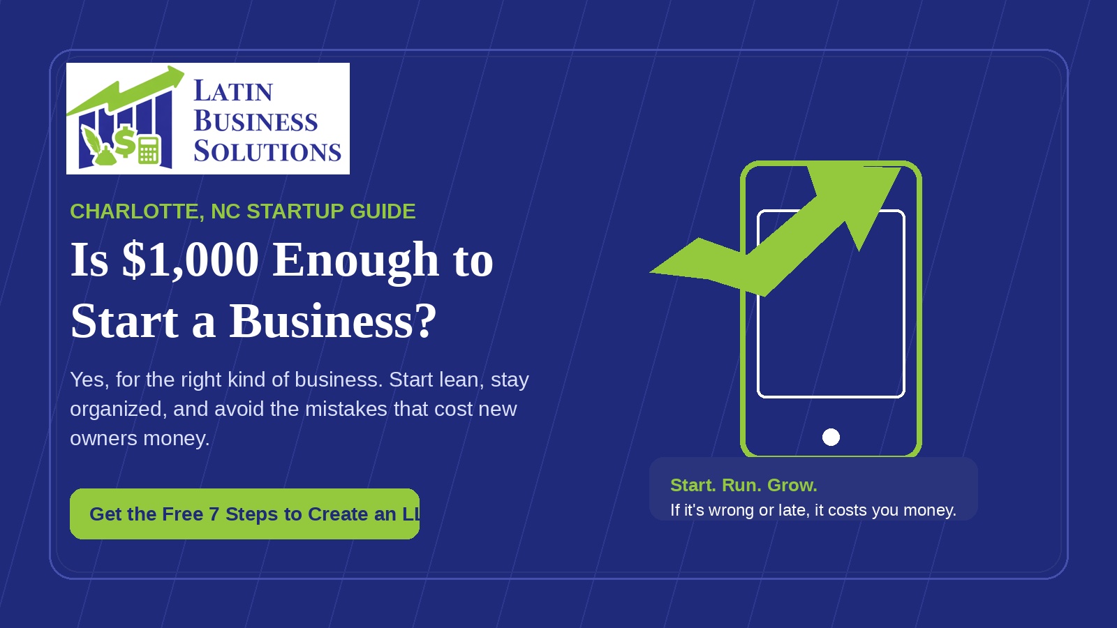 Is $1,000 Enough to Start a Business? | Charlotte, NC Startup Guide