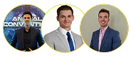 Three professional insurance agents posing confidently in the hero section of Phoenix CRM, a trusted platform for insurance agents seeking efficient client management solutions.