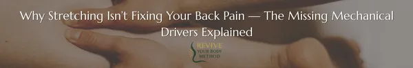 Why Stretching Isn’t Fixing Your Back Pain — The Missing Mechanical Drivers Explained