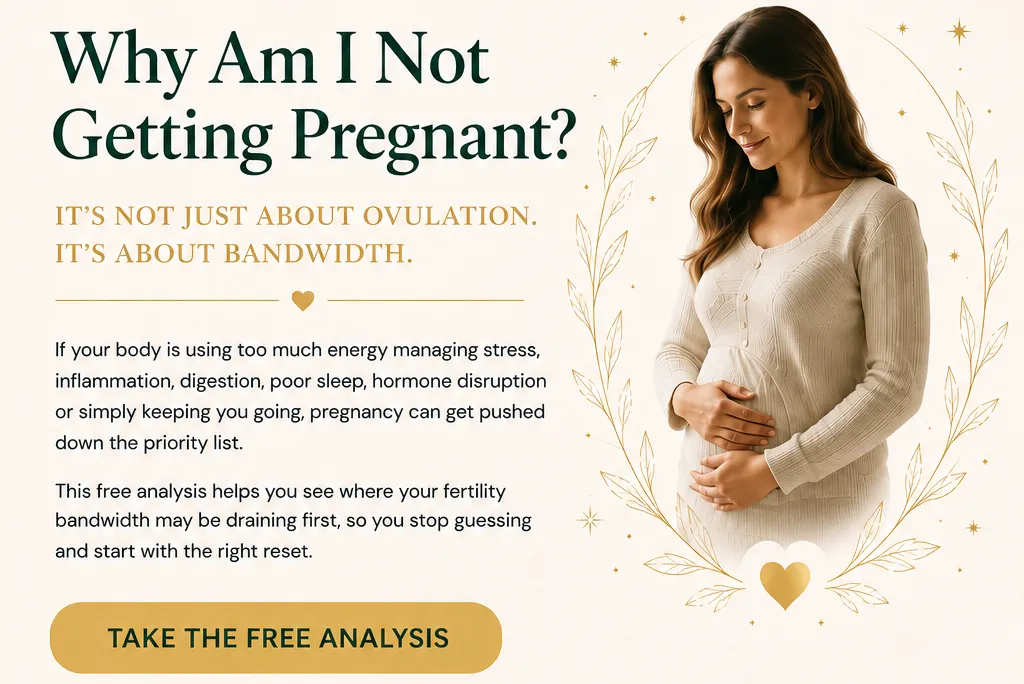 Hormonal Imbalance Reset assessment result explaining how hormonal disruption, low resilience, irregular rhythm and energy depletion may affect fertility.