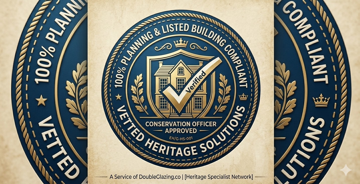 Architectural-grade bespoke secondary glazing matching original window lines in a conservation area.