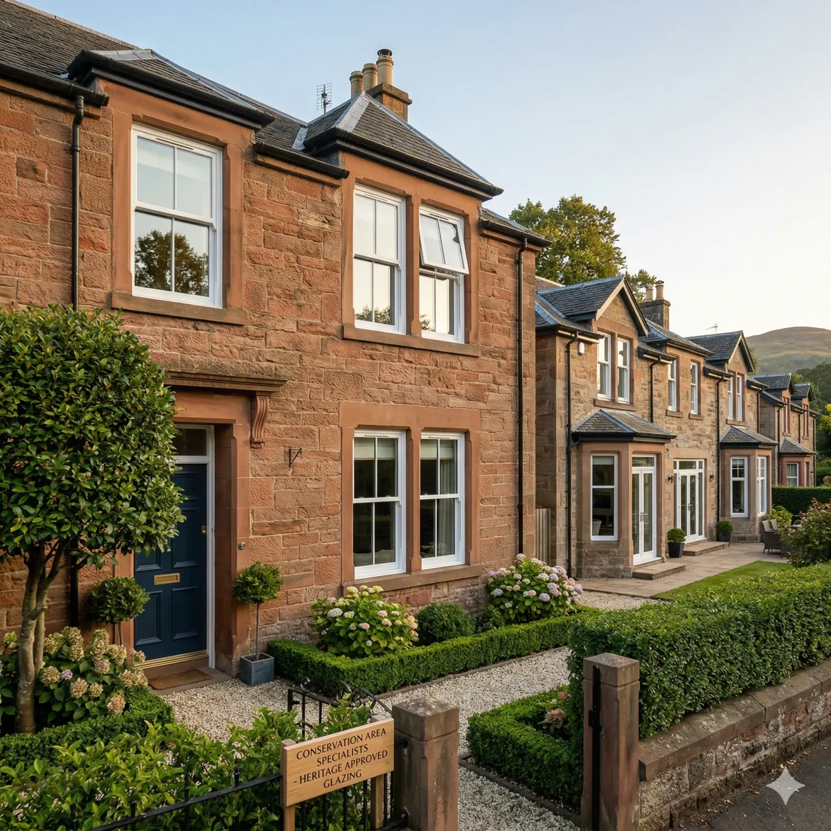 Heritage-approved secondary glazing installed in a traditional property within the Milngavie conservation area.