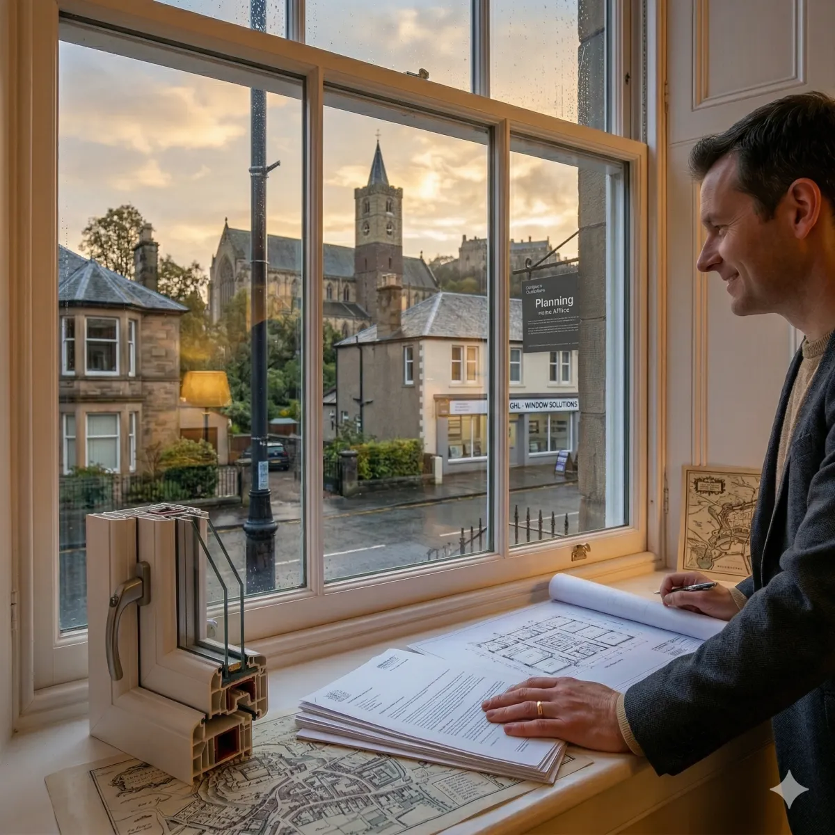 Premium A-rated uPVC casement windows maximizing thermal retention in a large Bridge of Allan villa.