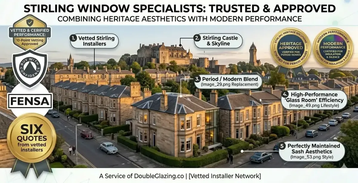 High-efficiency double glazing and secondary glazing installations for homes across Stirling and Dunblane.