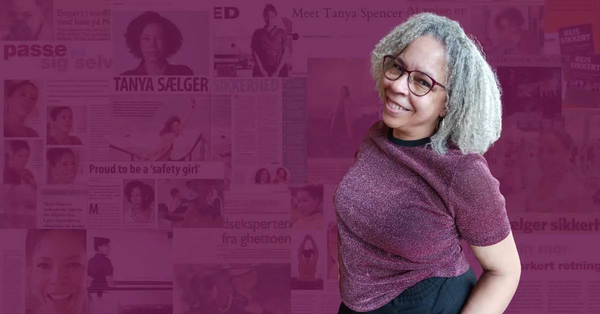anya Spencer, leadership communication expert, smiling confidently in a sparkly top against a collage of media coverage and press headlines. Highlights her visibility, credibility, and role as founder of F🤬ck Being Stuck Coaching.