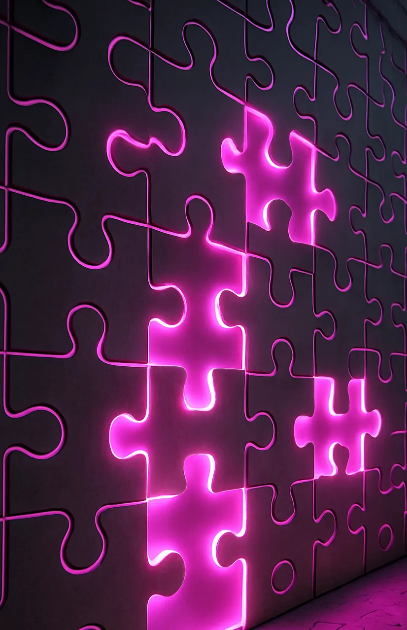 Black and pink puzzle with standout edge—building influence with the Managing Up to Step Up course