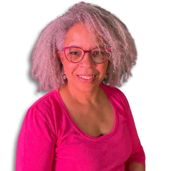 Tanya Spencer, leadership communication coach, smiling confidently in fuchsia top—homepage image for F🤬ck Being Stuck Coaching, empowering women in male-dominated industries.