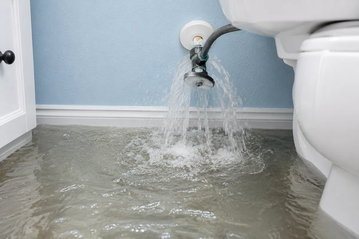 failed shut off valve causing home water damage
