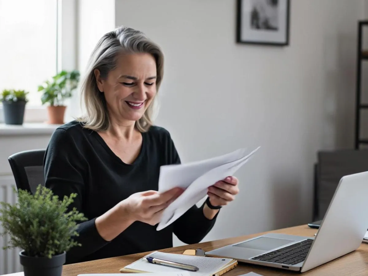 Simplify Your Tech - happy woman working on a laptop