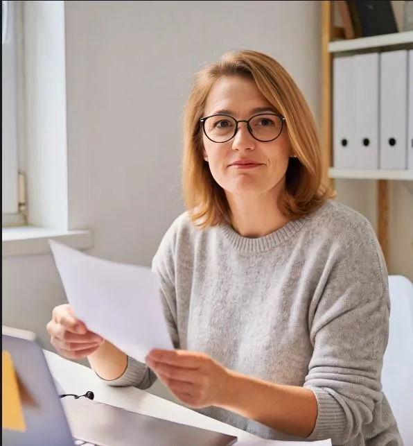 Simplify Your Tech - happy woman working on a laptop